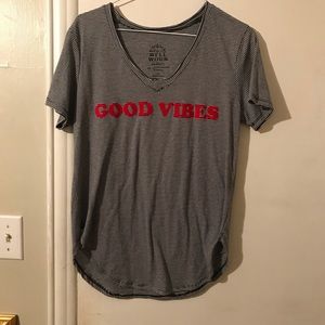 Good Vibes Graphic Striped Tee